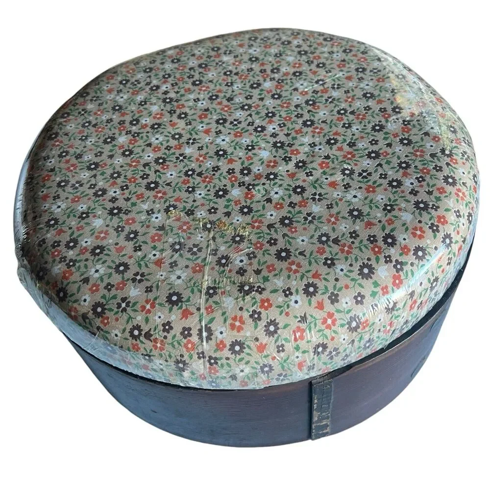 Vintage Wood Seamstress Box Stool Foot Stool Sewing Cushioned Granny Cottage 12